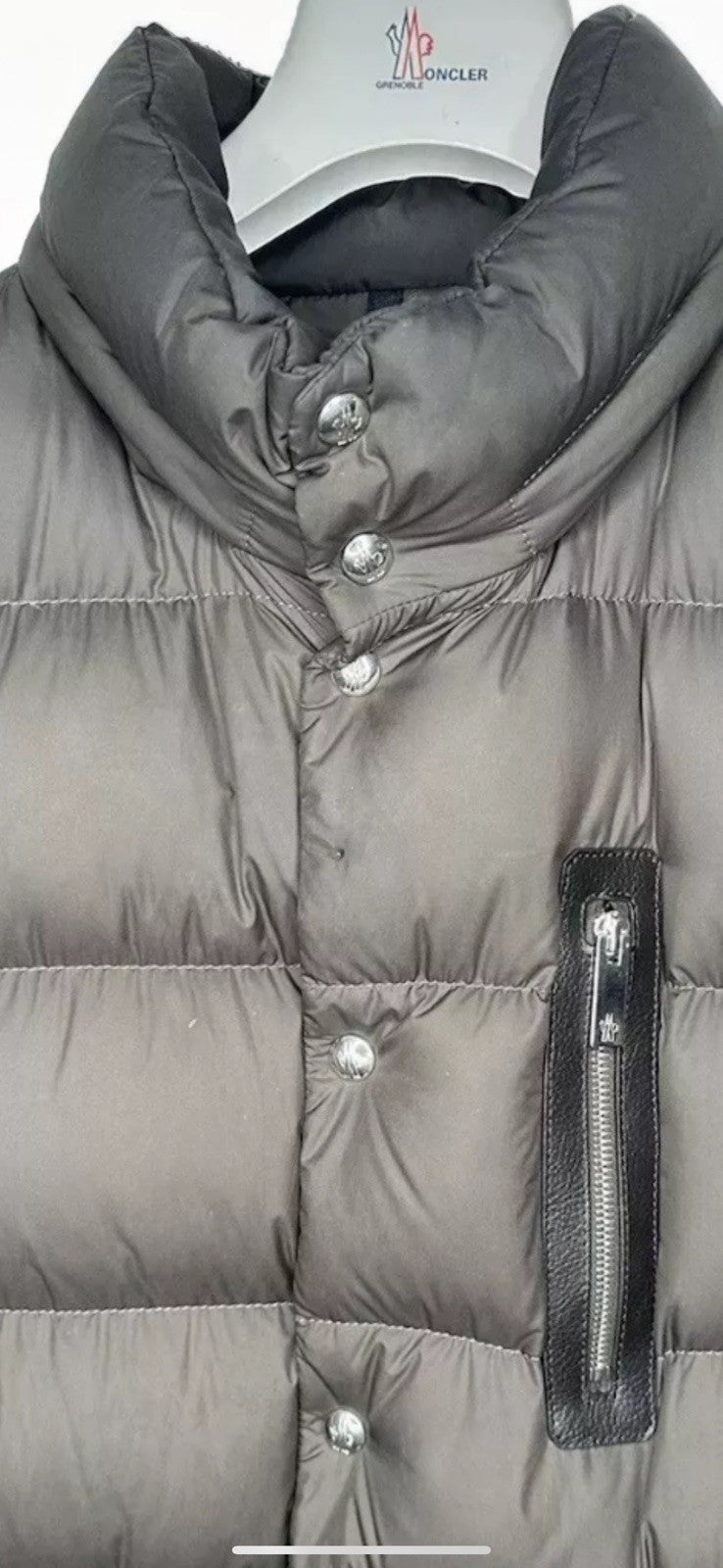 Moncler Bauges Giubbotto Jacket Size 3 Green / Grey