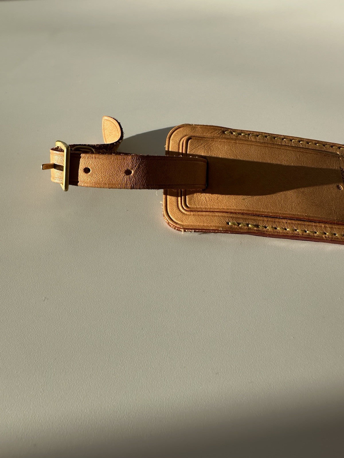 Louis Vuitton Travel Luggage Tag Beige Vachetta Leather