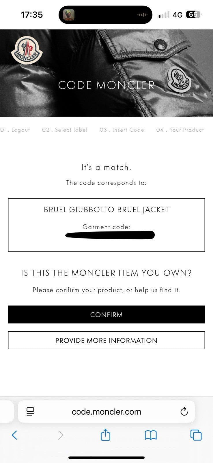 Moncler Giubbotto Bruel Jacket Size 3 / Large Mens Black Immaculate