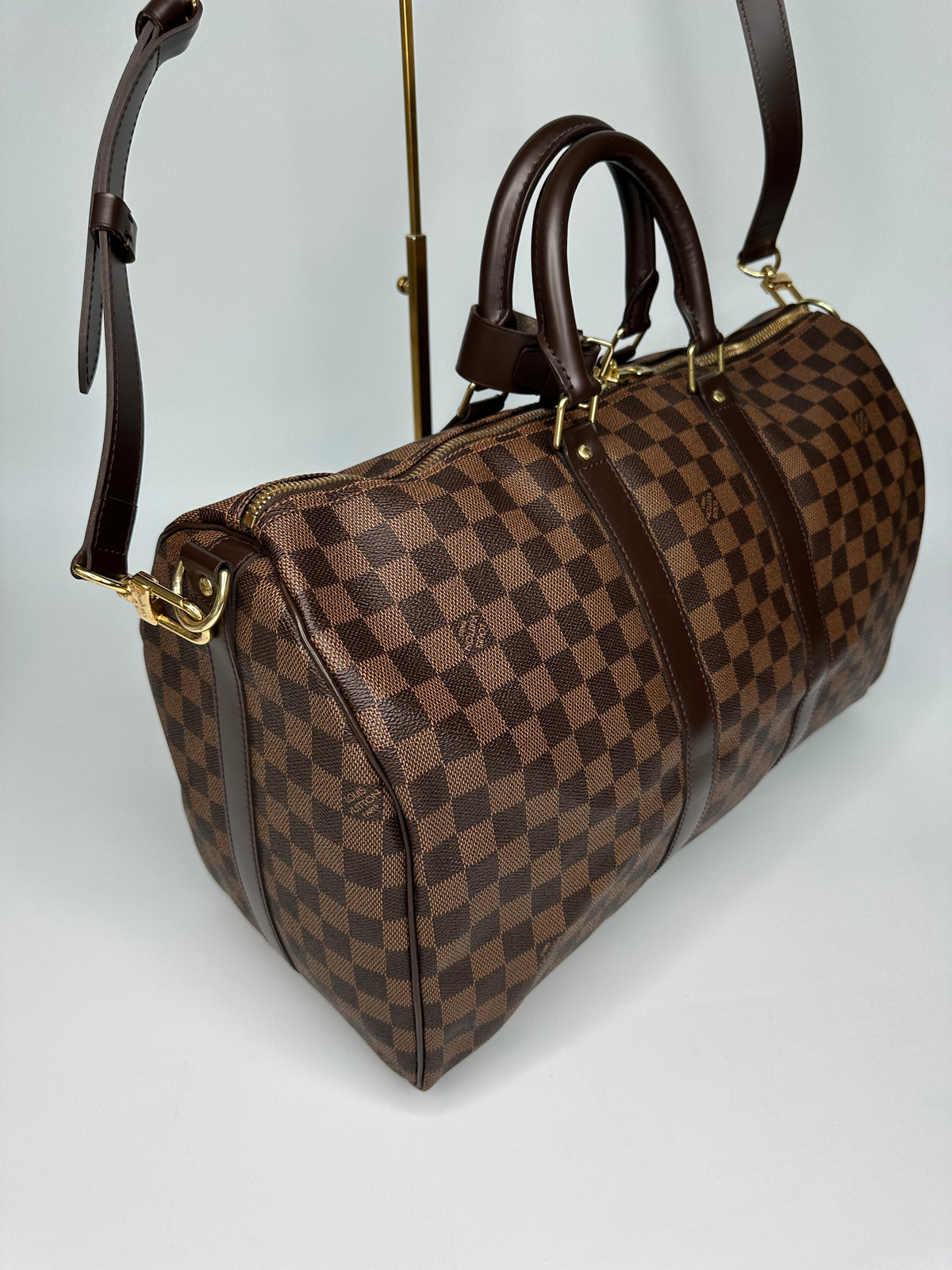 Louis Vuitton Keepall 45 Bandouliere Damier Ebene Shoulder Bag