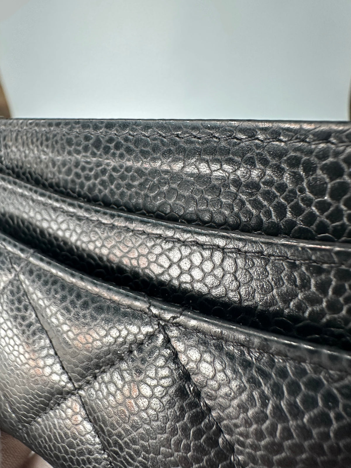 Chanel Classic Quilted Caviar Card Holder Black