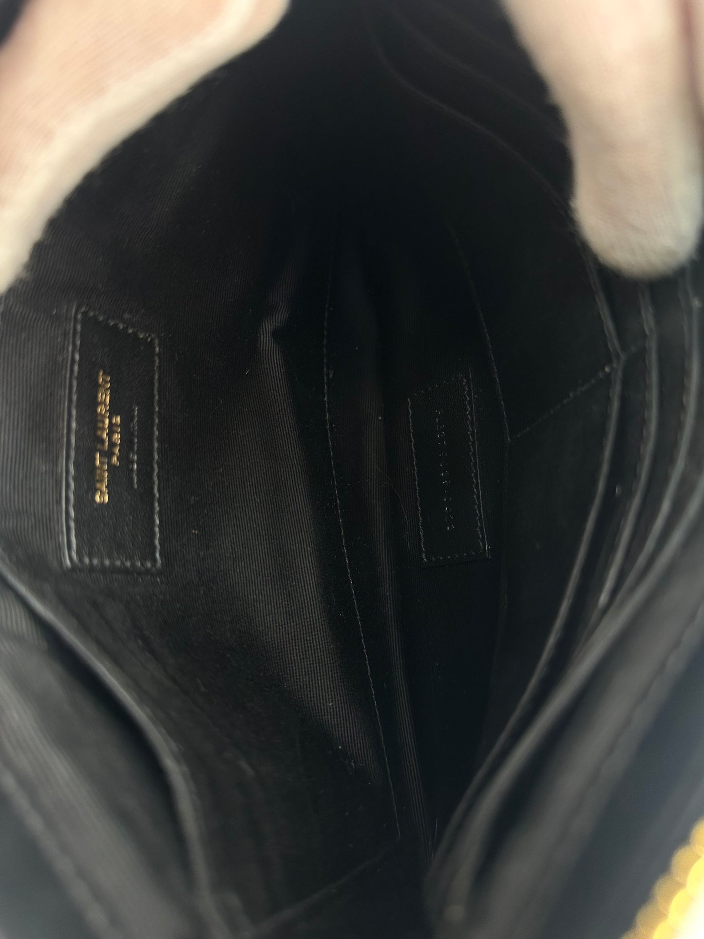 Saint Laurent Cassandre Matelassé Black Leather Pouch