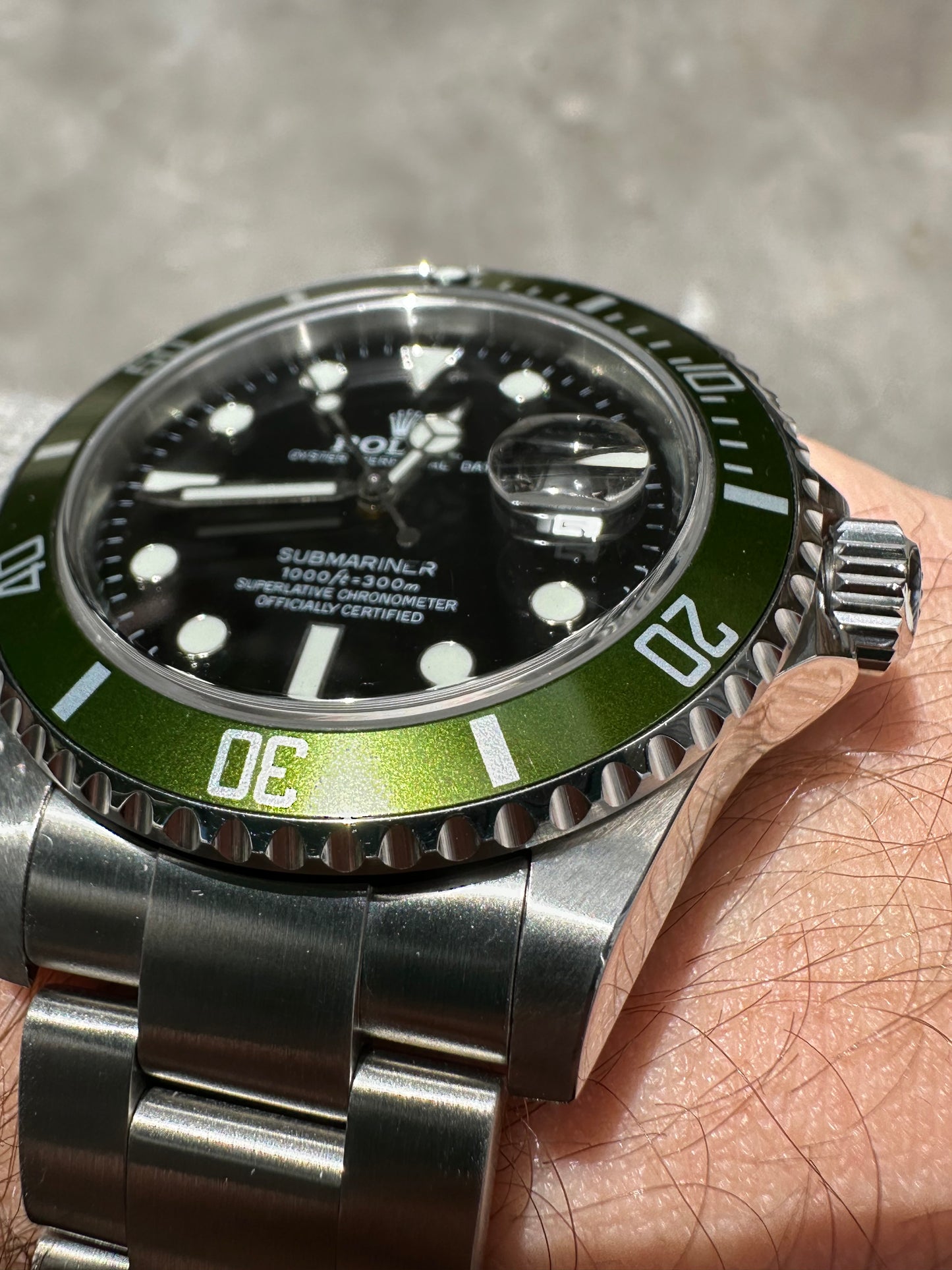 Rolex Submariner Date 16610V Kermit 50th Anniversary 2008 Full Set Unpolished