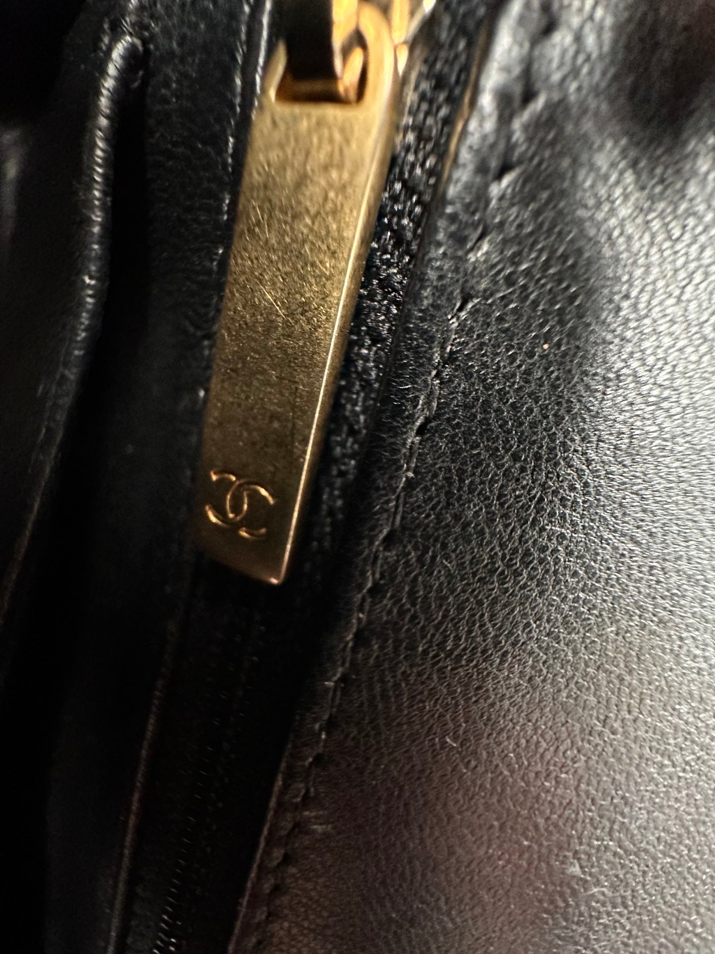 Chanel Chevron Single Flap Mini Black Leather Shoulder Bag