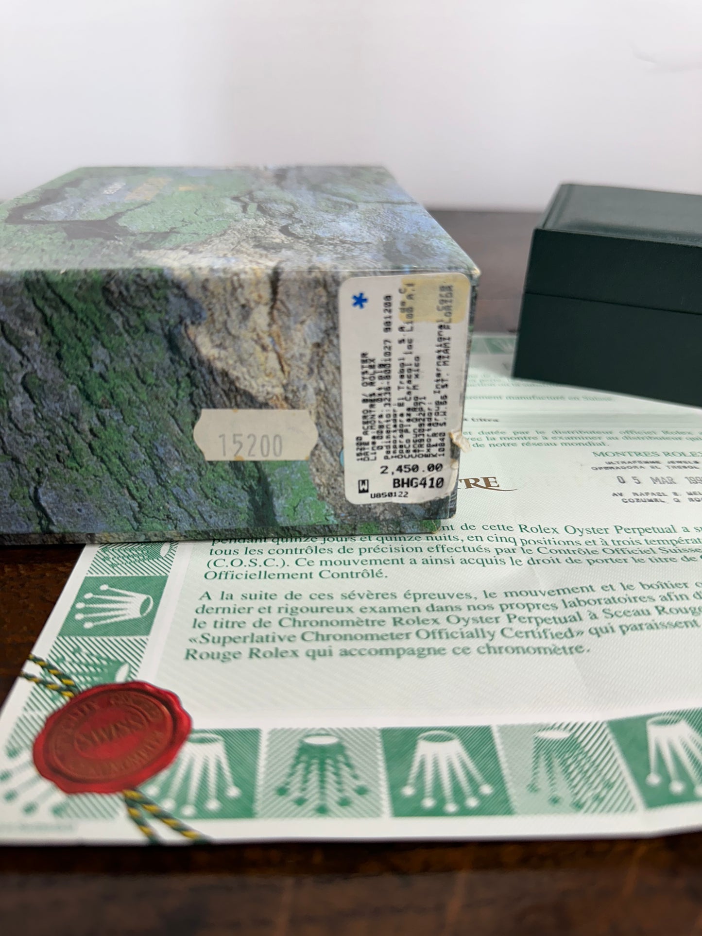 Rolex Oyster Perpetual Date 1989 Full Set Box & Papers Unpolished & Original