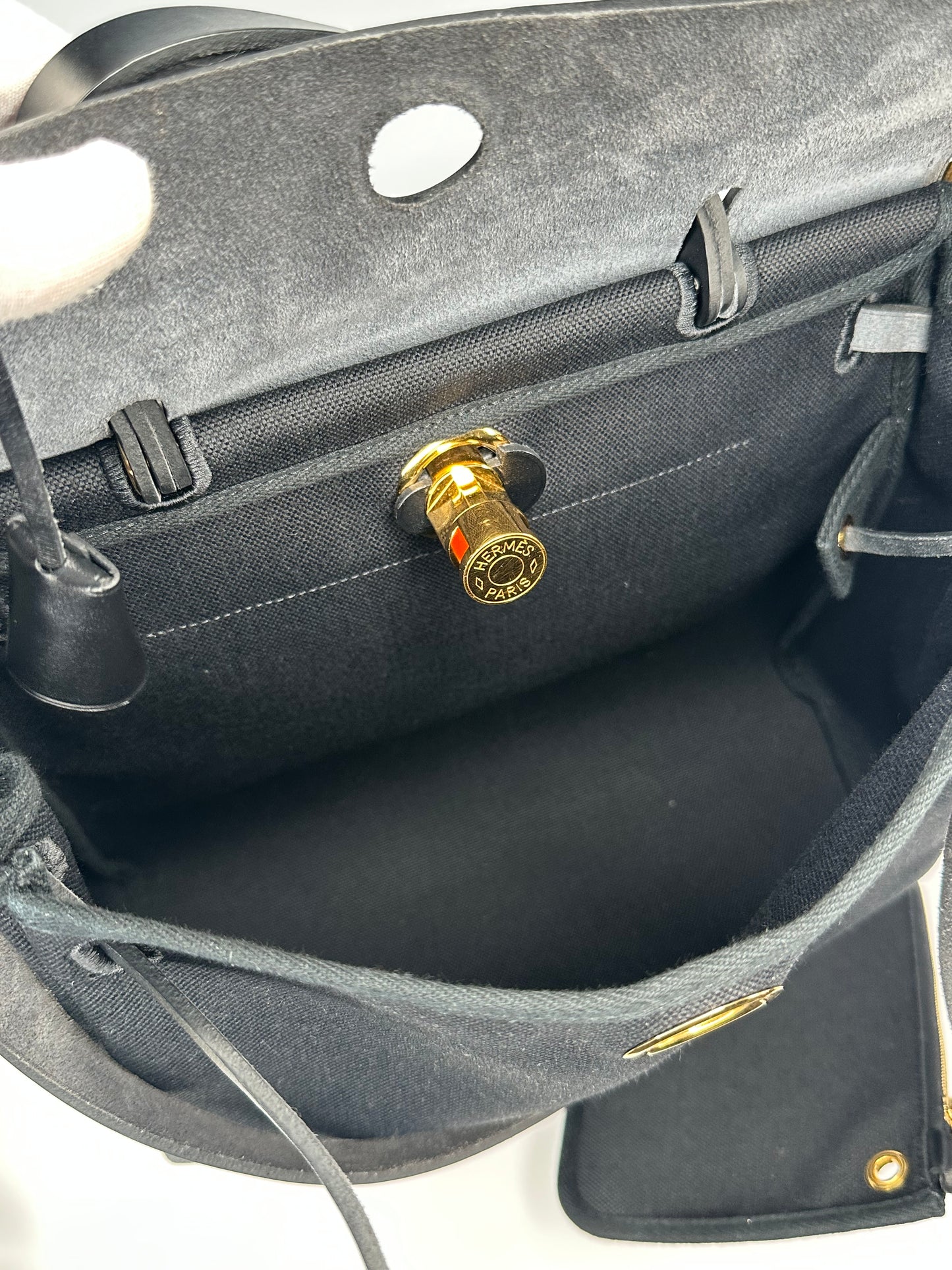 Hermès Herbag 31 Black / Noir with Gold Hardware (Full Set)