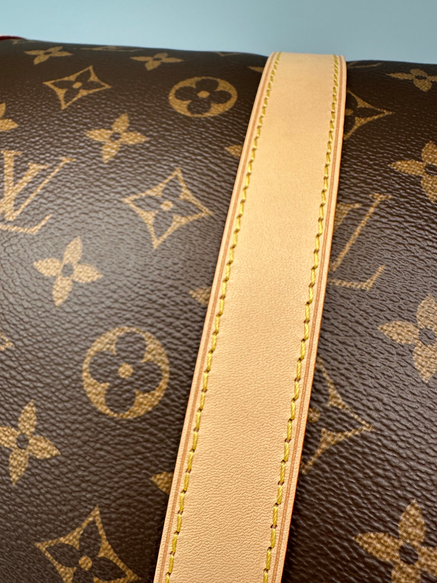 Louis Vuitton Keepall Bandoulière 55 Monogram Macassar Canvas Brown Beige