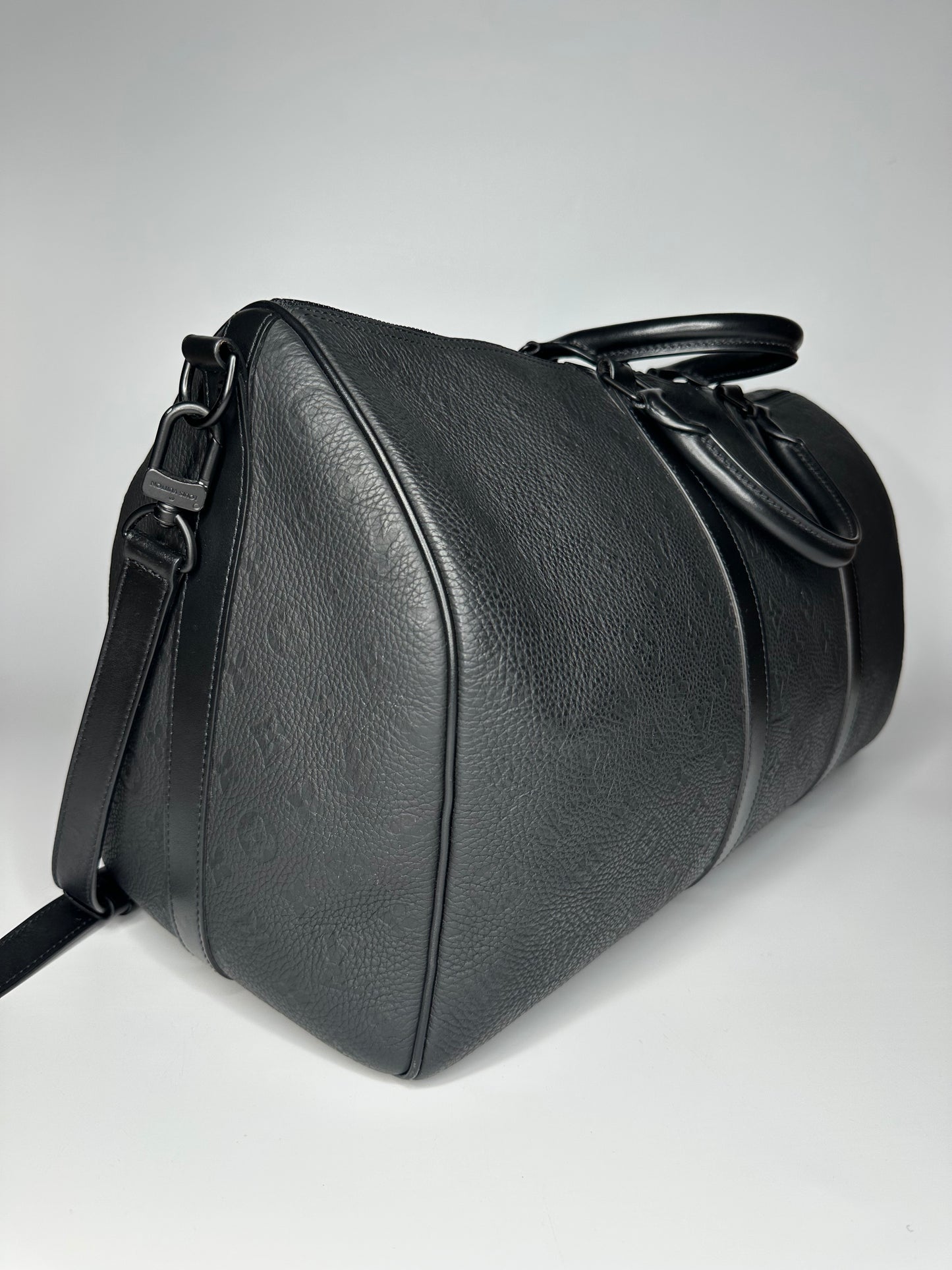 Louis Vuitton Keepall Bandoulière 50 Monogram Taurillon Black Leather Embossed