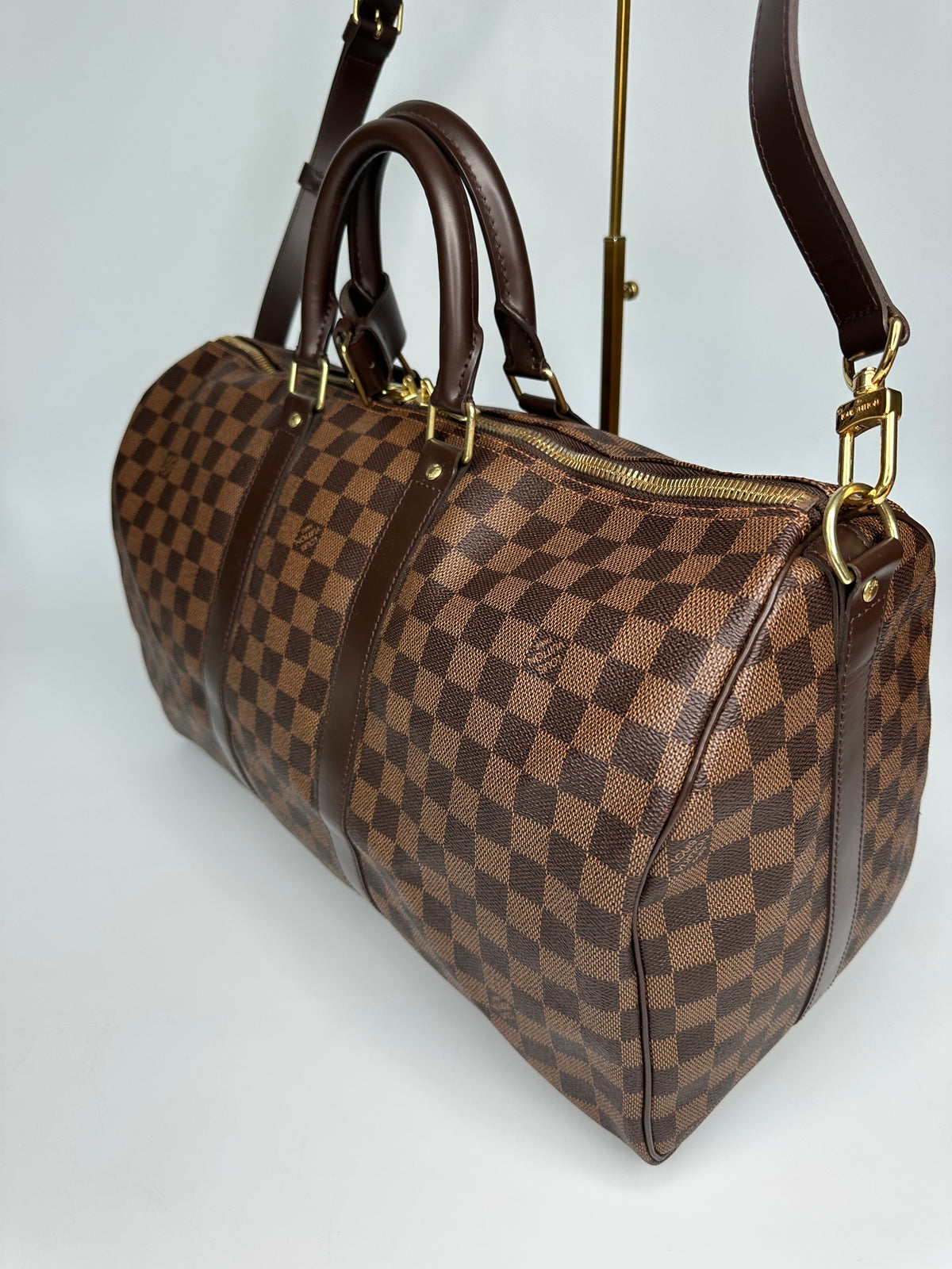 Louis Vuitton Keepall 45 Bandouliere Damier Ebene Shoulder Bag