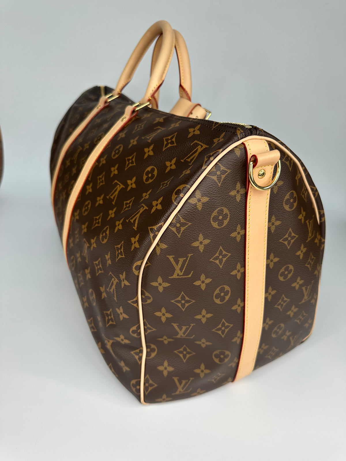 Louis Vuitton Keepall Bandoulière 55 Monogram Macassar Canvas Brown Beige