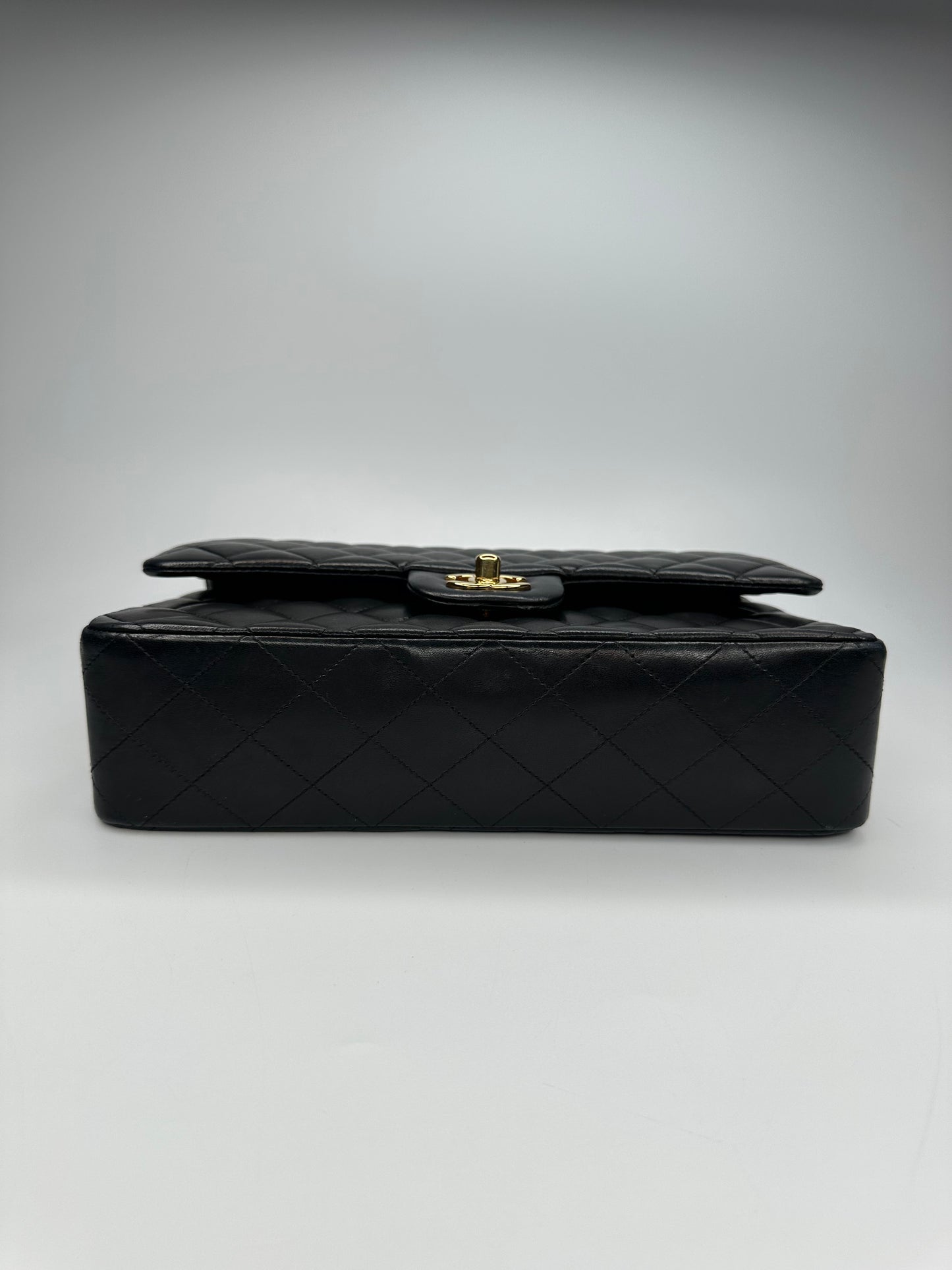 Chanel Black Medium Classic Double Flap Bag Quilted Lambskin Leather 2011