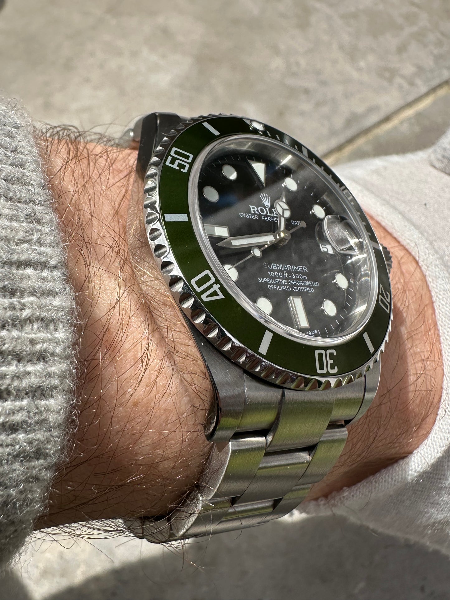 Rolex Submariner Date 16610V Kermit 50th Anniversary 2008 Full Set Unpolished