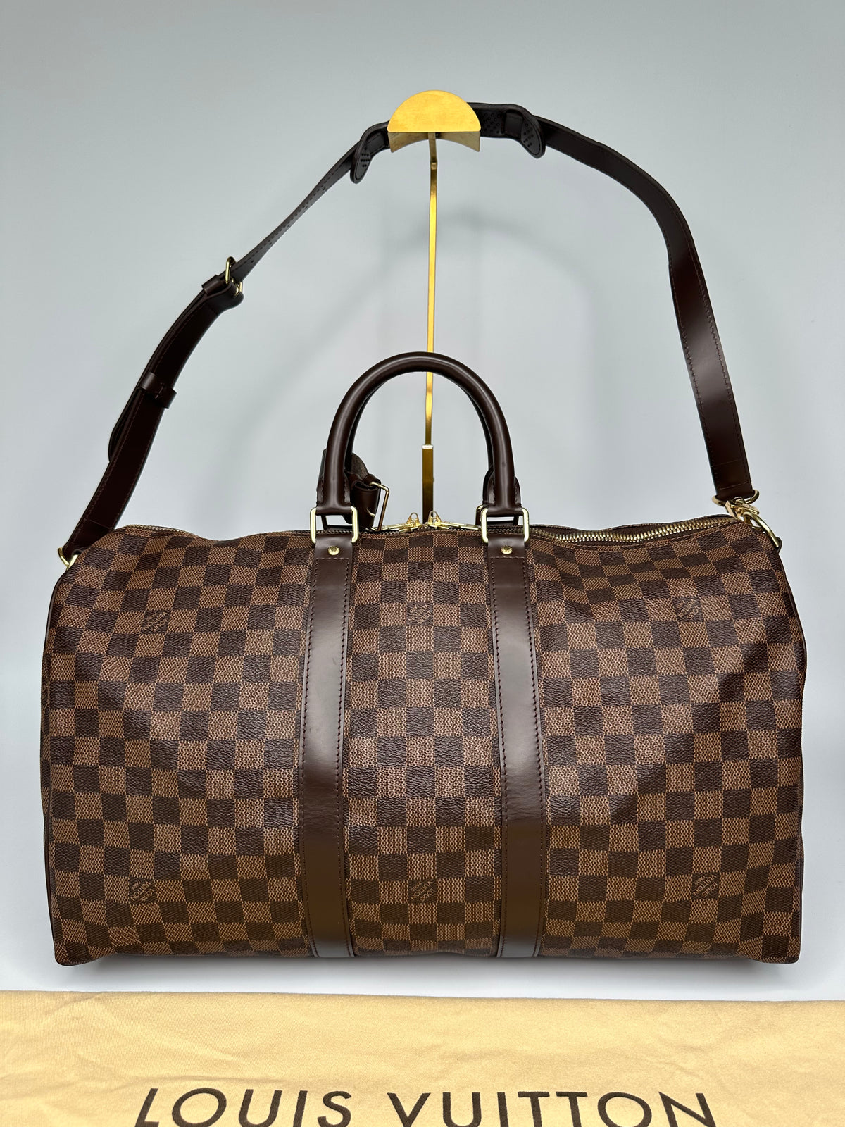 Louis Vuitton Keepall 45 Bandouliere Damier Ebene Shoulder Bag