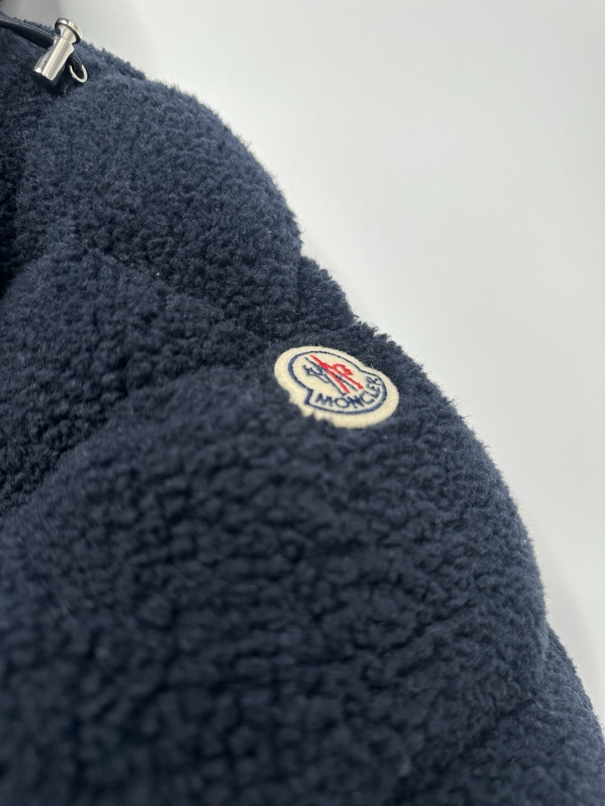 Moncler Michon Giubbotto Navy Blue Sherpa Fleece Down Jacket Size 4 / XL Mens