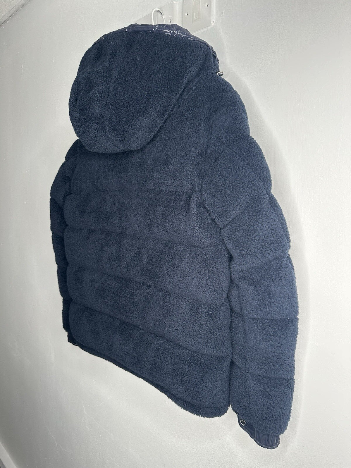 Moncler Michon Giubbotto Navy Blue Sherpa Fleece Down Jacket Size 4 / XL Mens