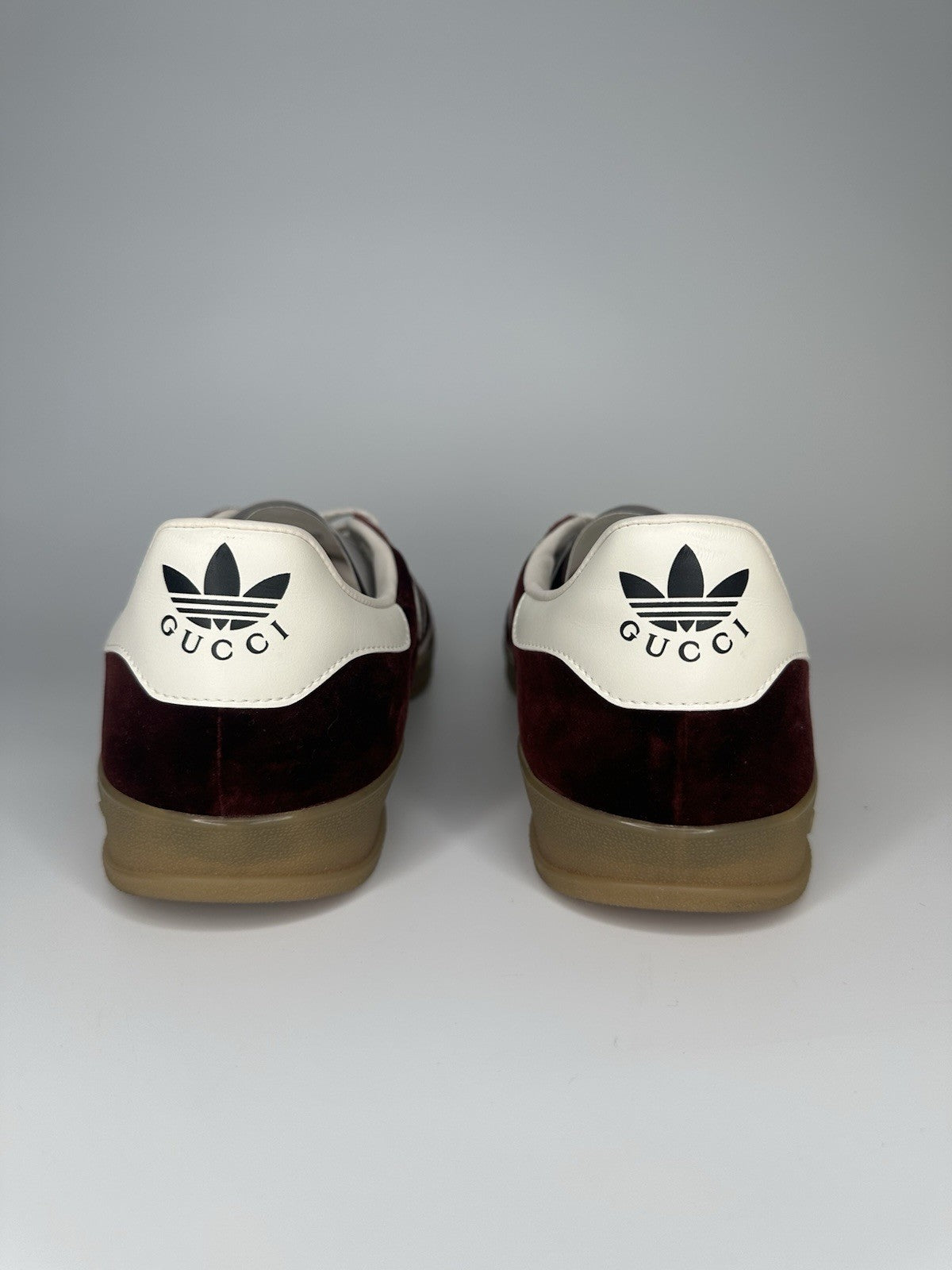 Adidas x Gucci Mens Gazelle Maroon / White Gum Sole UK10