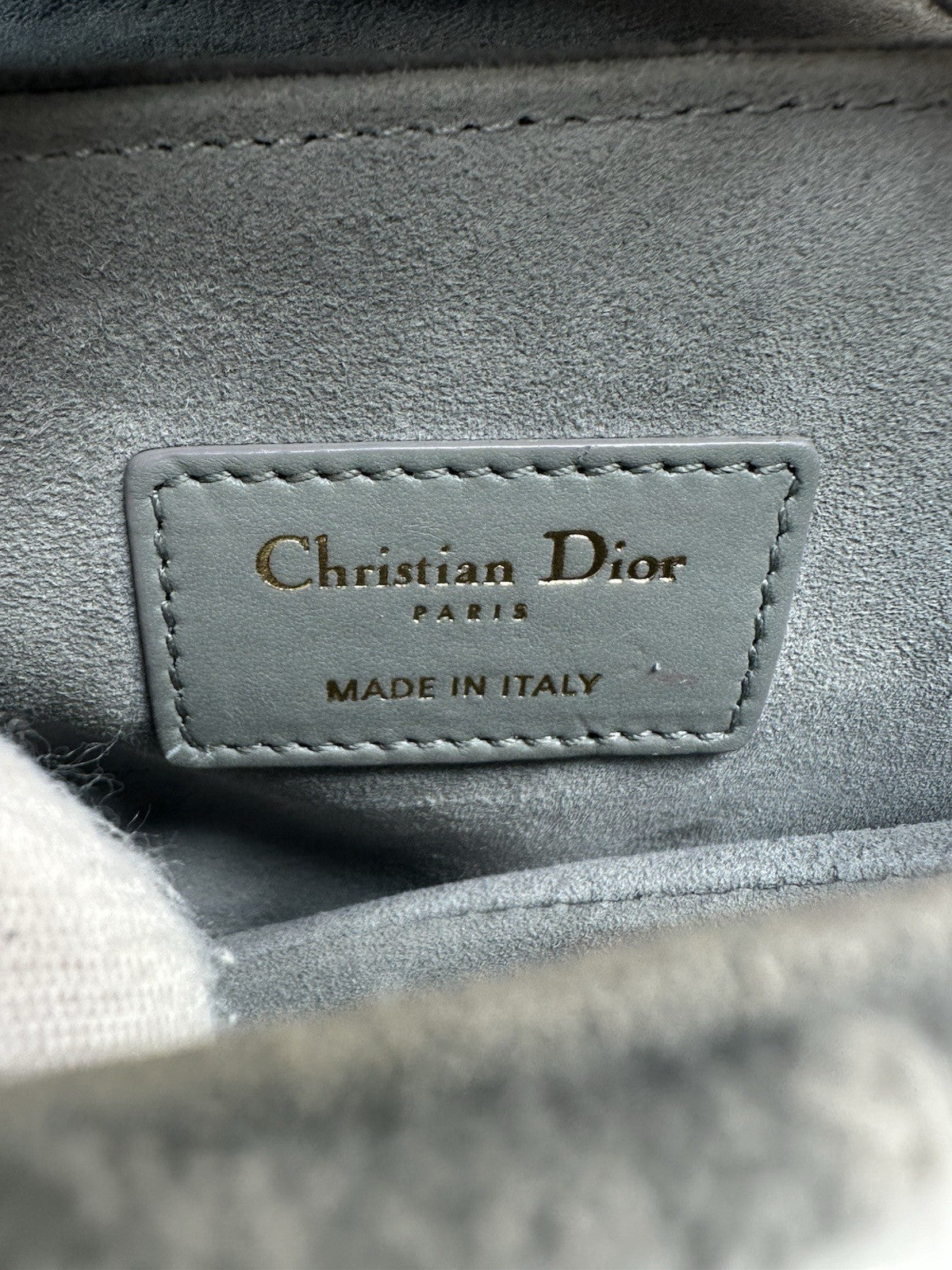 Christian Dior Saddle Shoulder Bag Mini Grey Velvet Crystal Embellished