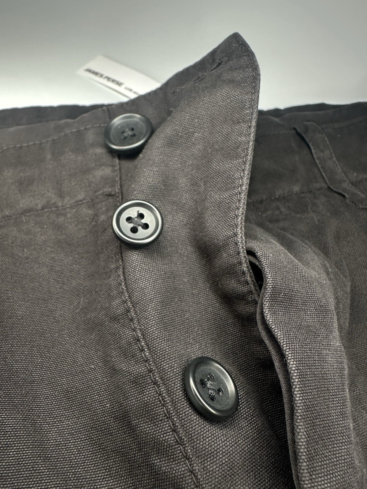 James Perse Rigid Canvas Work Pants Slight Distressed Black / Size 30 / RRP £325