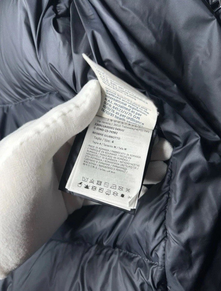 Moncler Besbre Jacket Mens Size 4 (XL) Navy Blue Corduroy