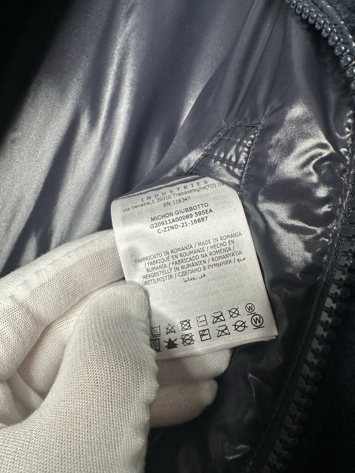 Moncler Michon Giubbotto Navy Blue Sherpa Fleece Down Jacket Size 4 / XL Mens