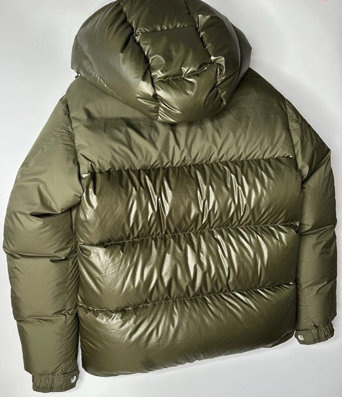 Moncler Bayuda Shearling Collar Down Jacket Green Size 3 (Large)