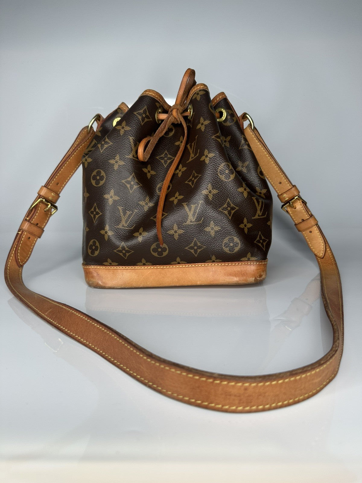 LOUIS VUITTON 2018 Noe BB Crossbody Shoulder Bag M40817 Monogram Canvas Leather