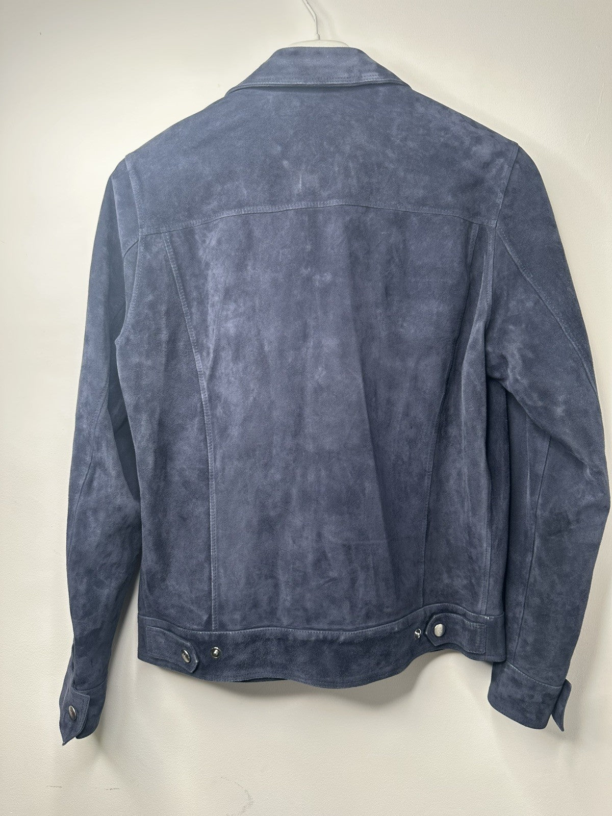 Eleventy Suede Trucker Jacket Navy Small Mens RRP £1460
