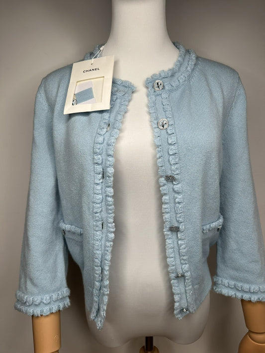 Chanel Cashmere Cardigan Cashmere Blue BNWT