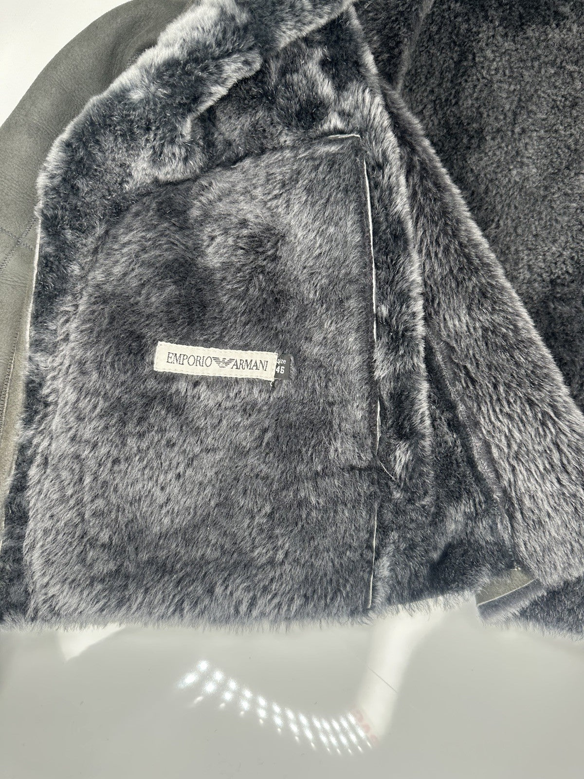 Emporio Armarni Shearling Jacket Grey & Black (& Outer Jacket) Size 46  RRP£4699