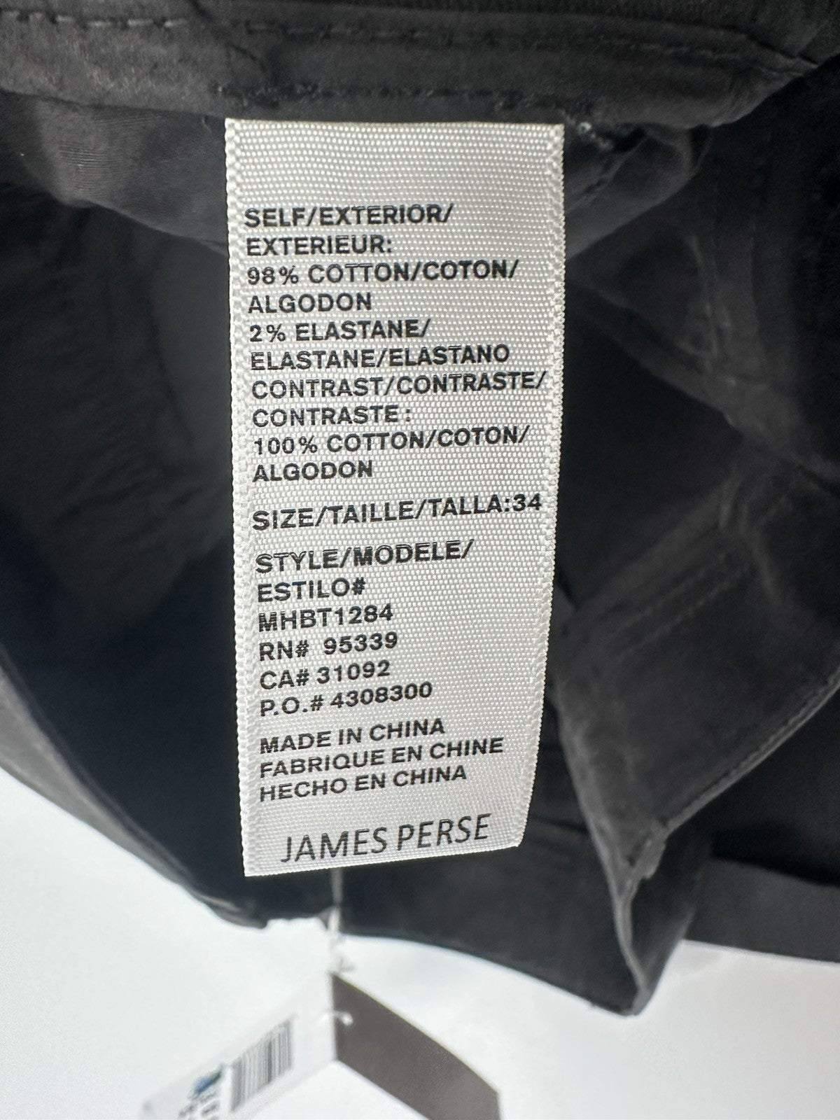 James Perse Chenos / Pants Black Mens 34W 34L RRP £350