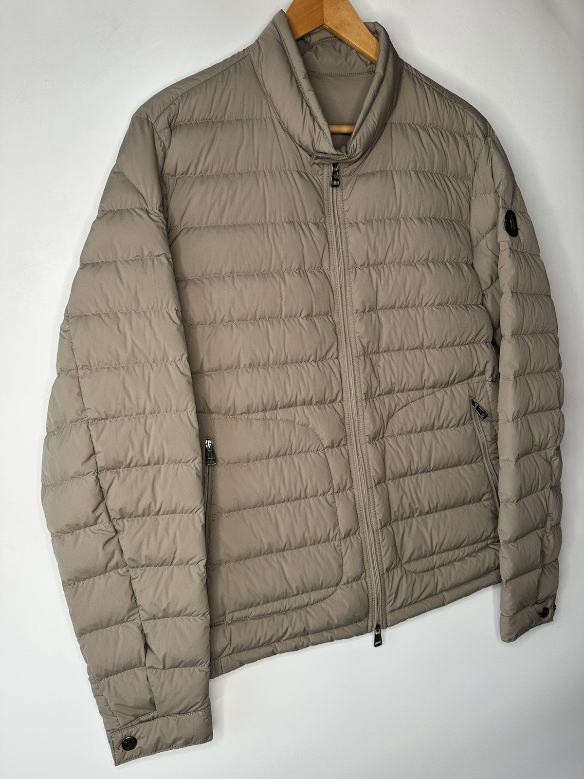 Moncler Acorus Giubbotto Light Khaki Jacket Size 5 (X Large) Fits Large