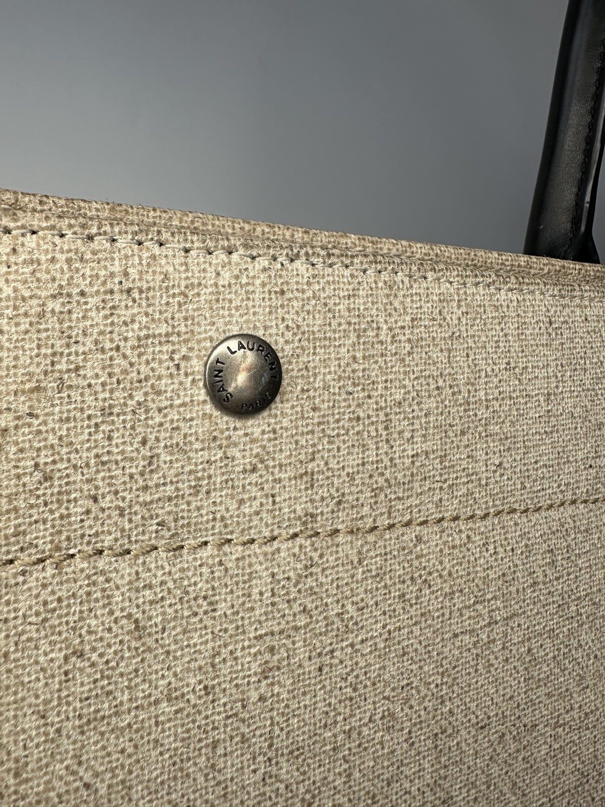 Saint Laurent Rive Gauche Tote Bag Canvas & Leather Unisex