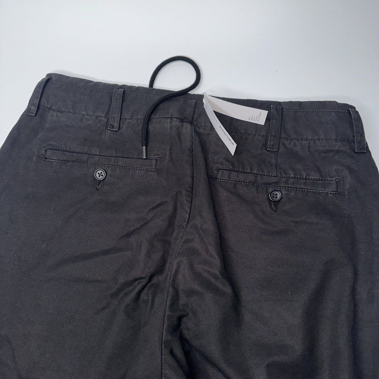 James Perse Rigid Canvas Work Pants Slight Distressed Black / Size 30 / RRP £325