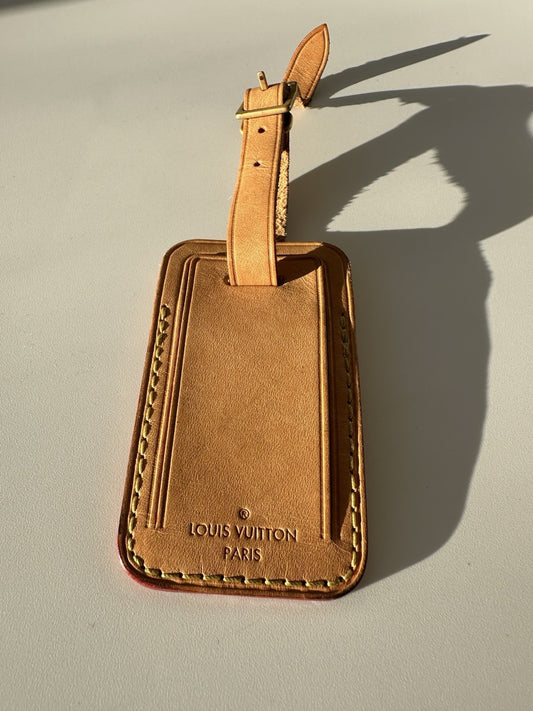 Louis Vuitton Travel Luggage Tag Beige Vachetta Leather