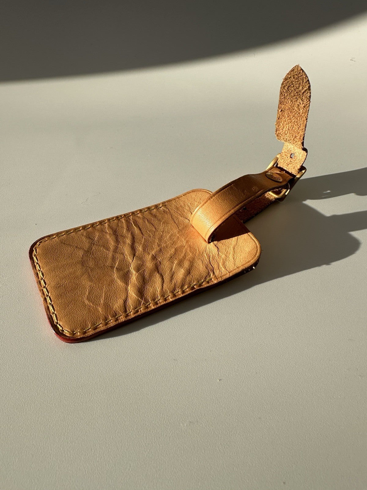 Louis Vuitton Travel Luggage Tag Beige Vachetta Leather