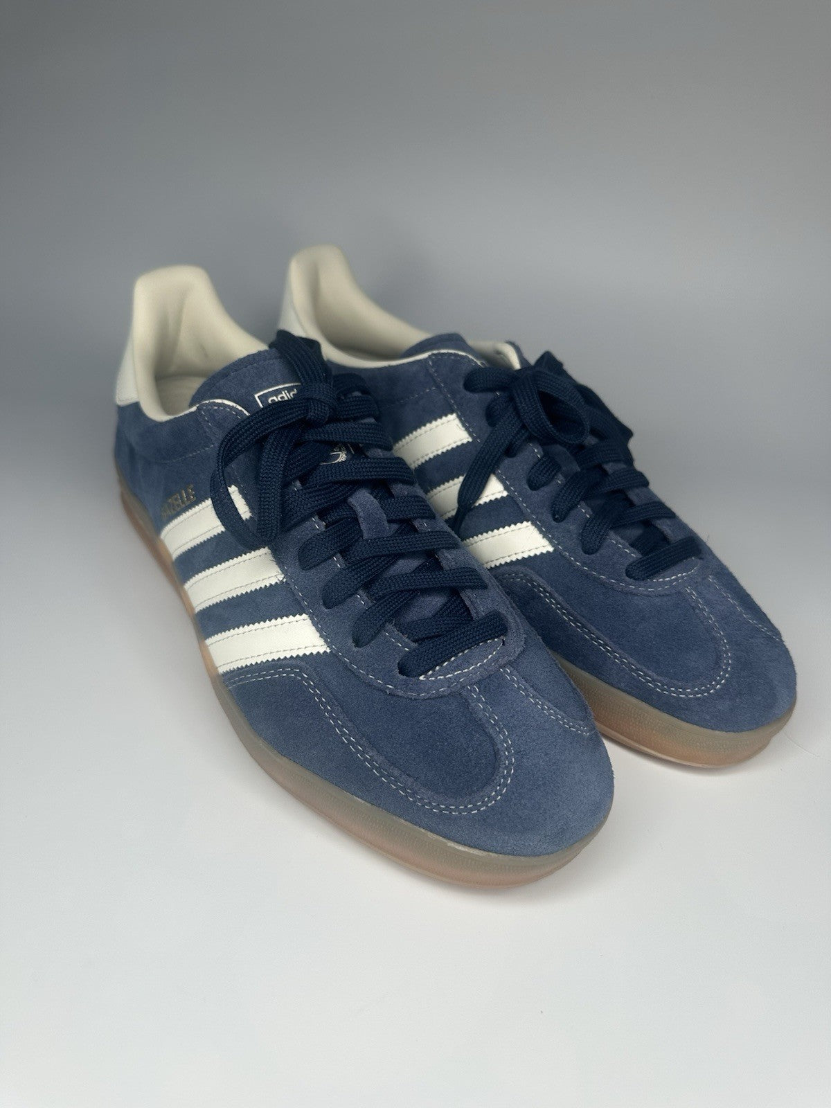 Adidas Gazelle Navy Blue / White / Gum Sole Suede UK9.5 Mens