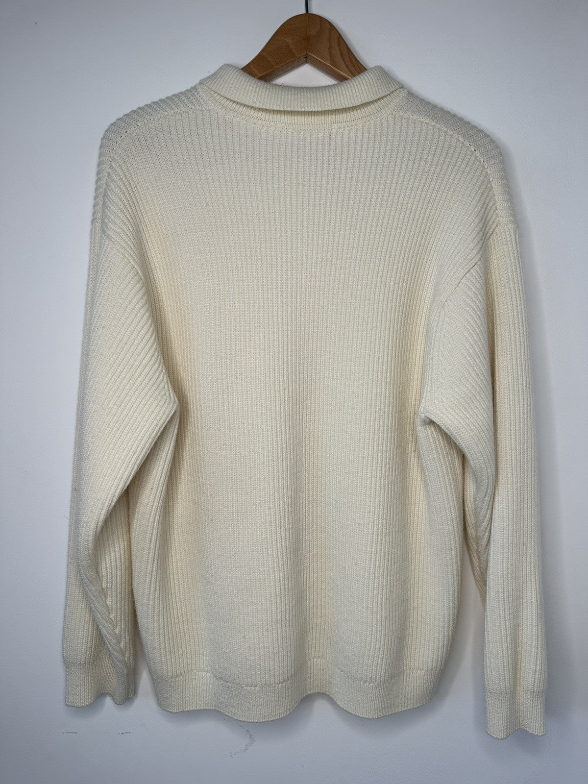 Supreme Jumper - Beige Long Sleeve Collar Jumper Wool - Rare Item - Large - Mens
