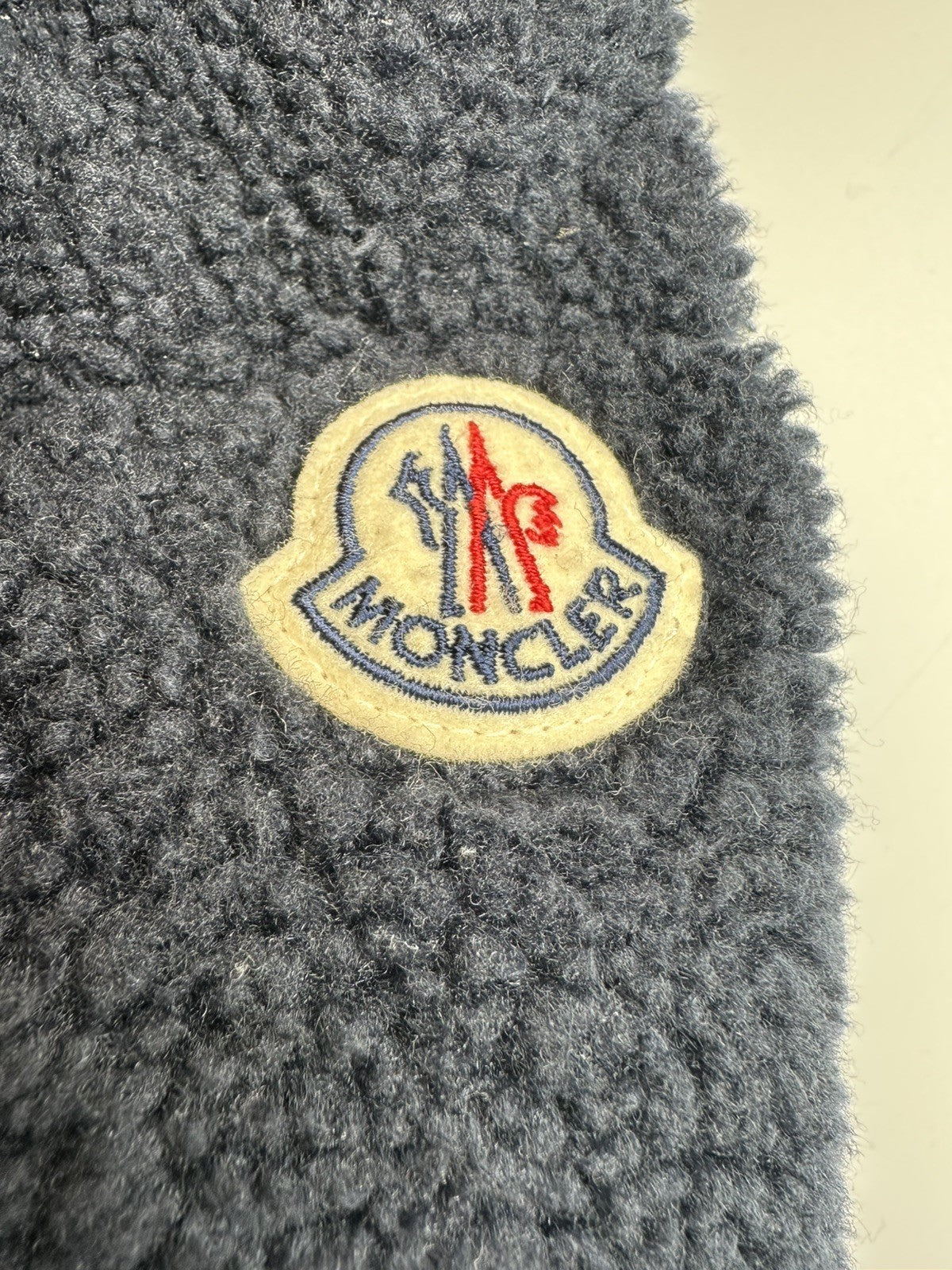 Moncler Michon Giubbotto Navy Blue Sherpa Fleece Down Jacket Size 4 / XL Mens