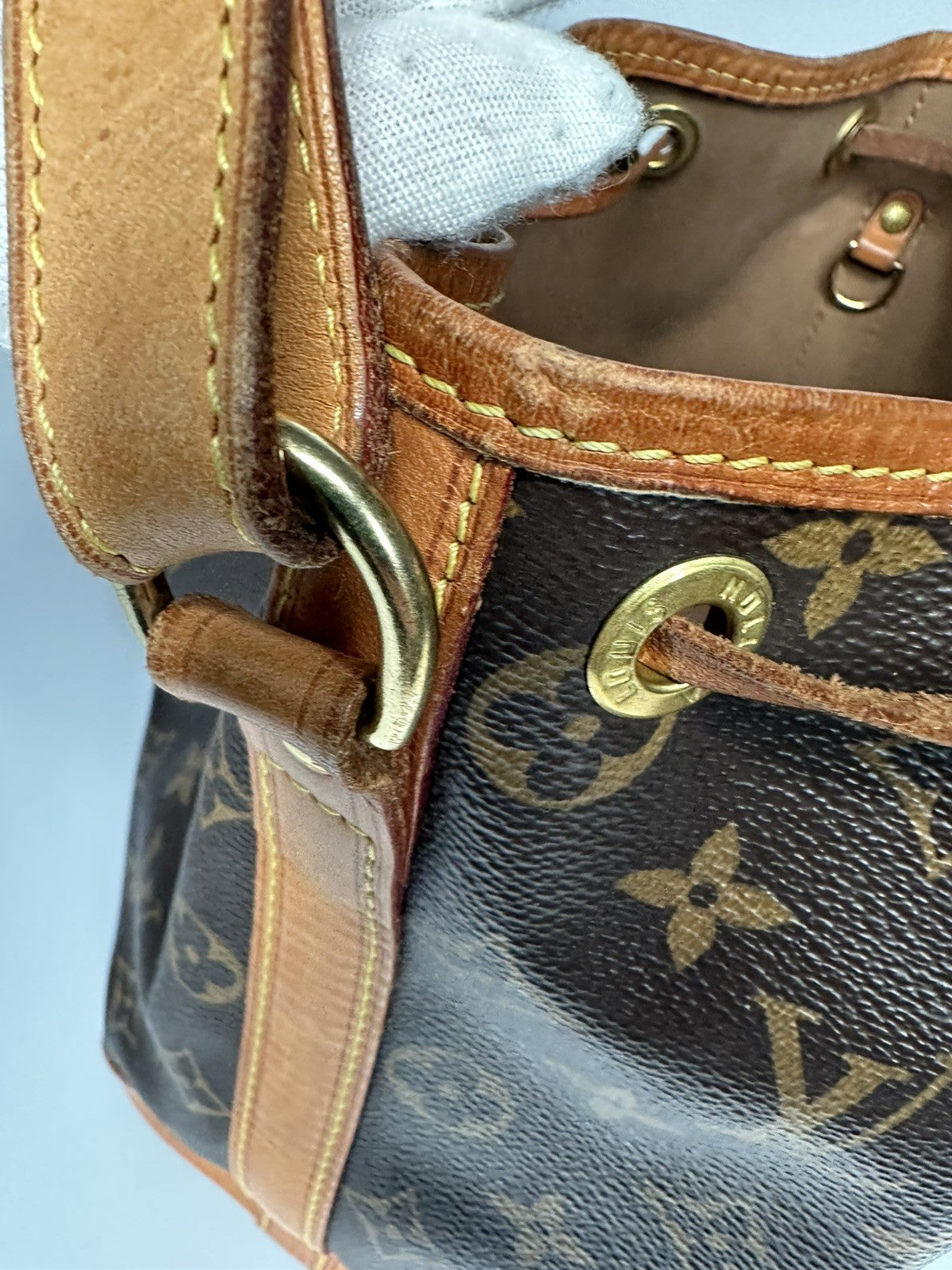 LOUIS VUITTON 2018 Noe BB Crossbody Shoulder Bag M40817 Monogram Canvas Leather