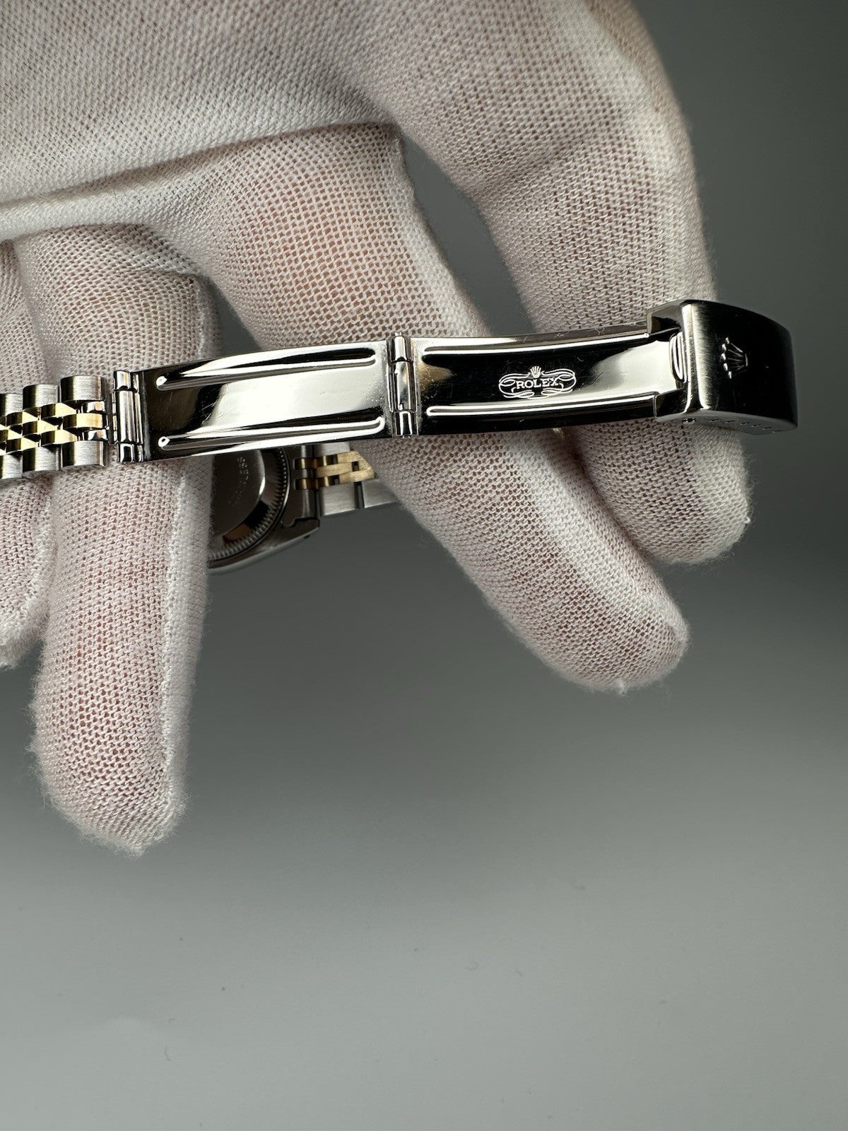 Ladies Steel & Gold Rolex Datejust White Mother Of Pearl Diamond Dial + Papers