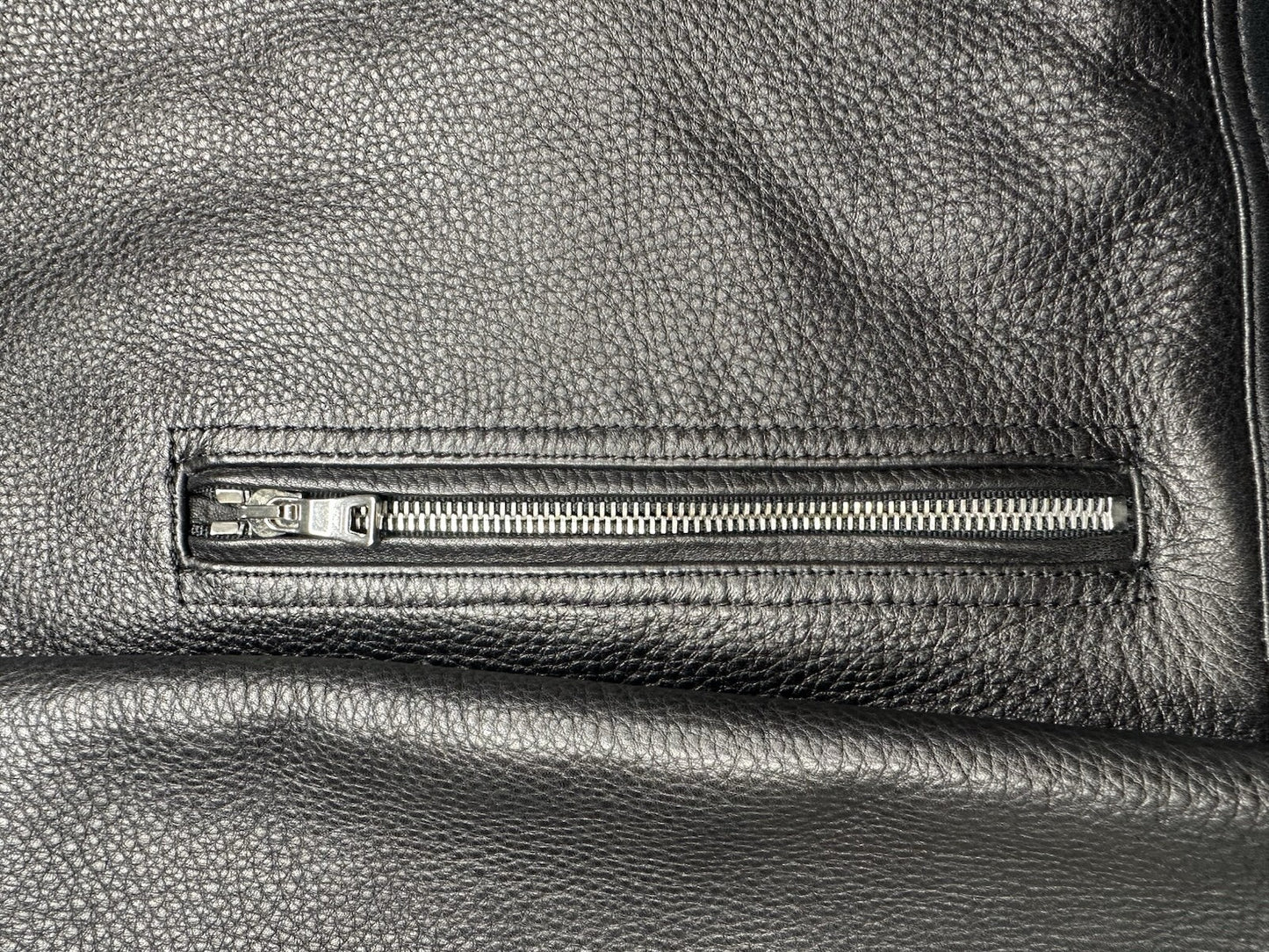 Mr Porter Calfskin Black Leather Jacket Men’s Large Full Zip Brand New