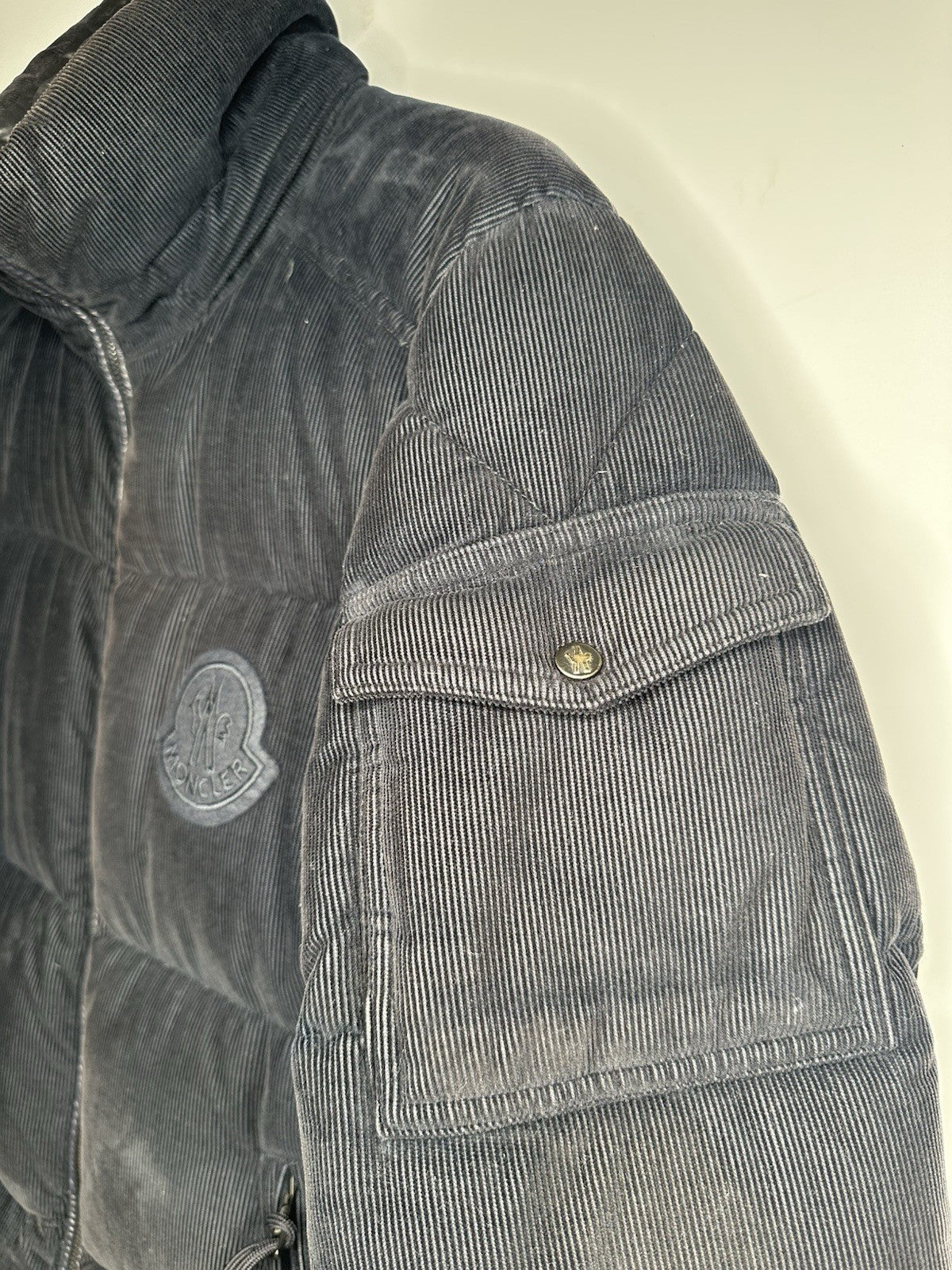 Moncler Frares Giubbotto Jacket Corduroy Navy Blue XS (1) Mens Rare