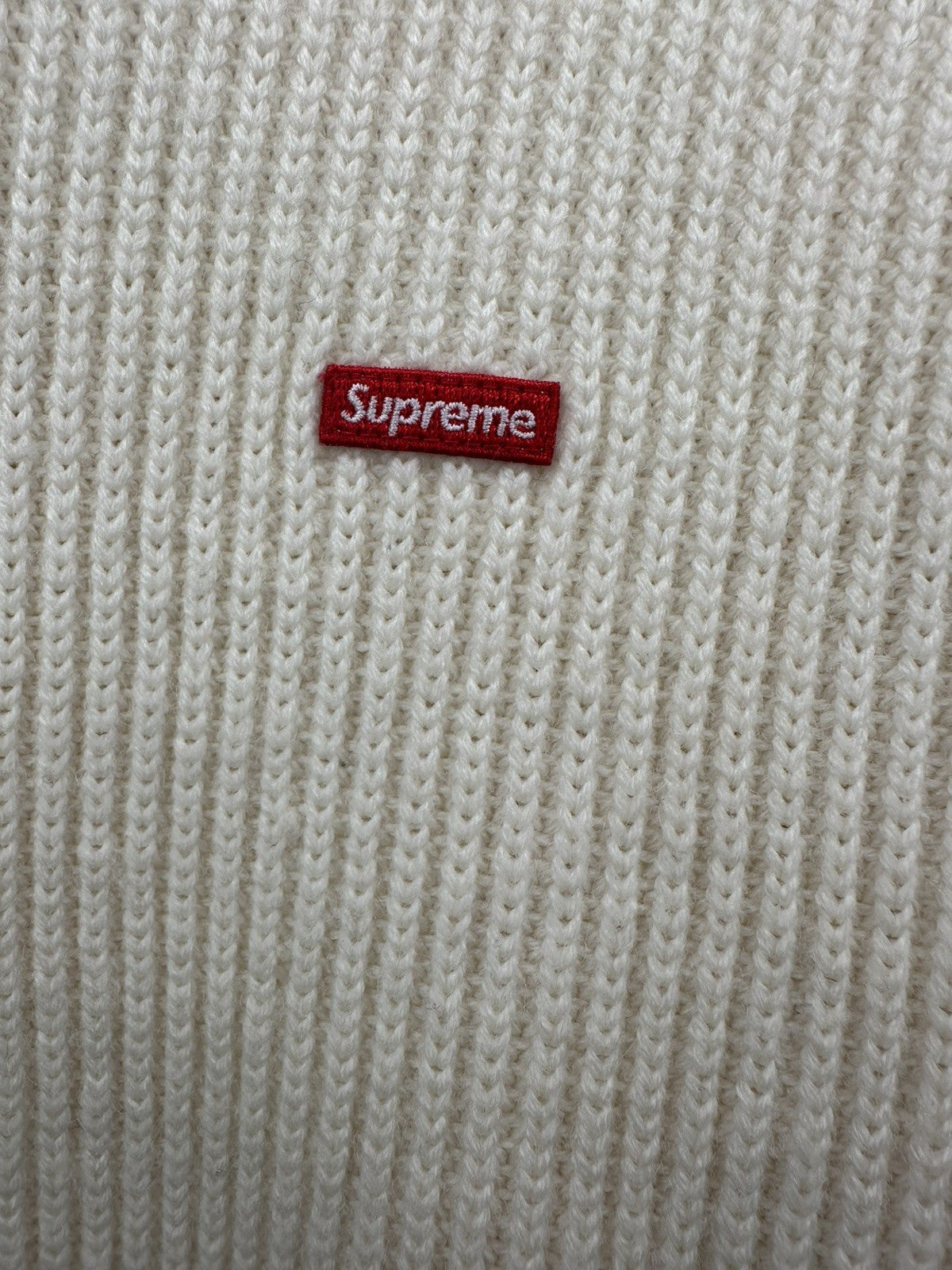 Supreme Jumper - Beige Long Sleeve Collar Jumper Wool - Rare Item - Large - Mens