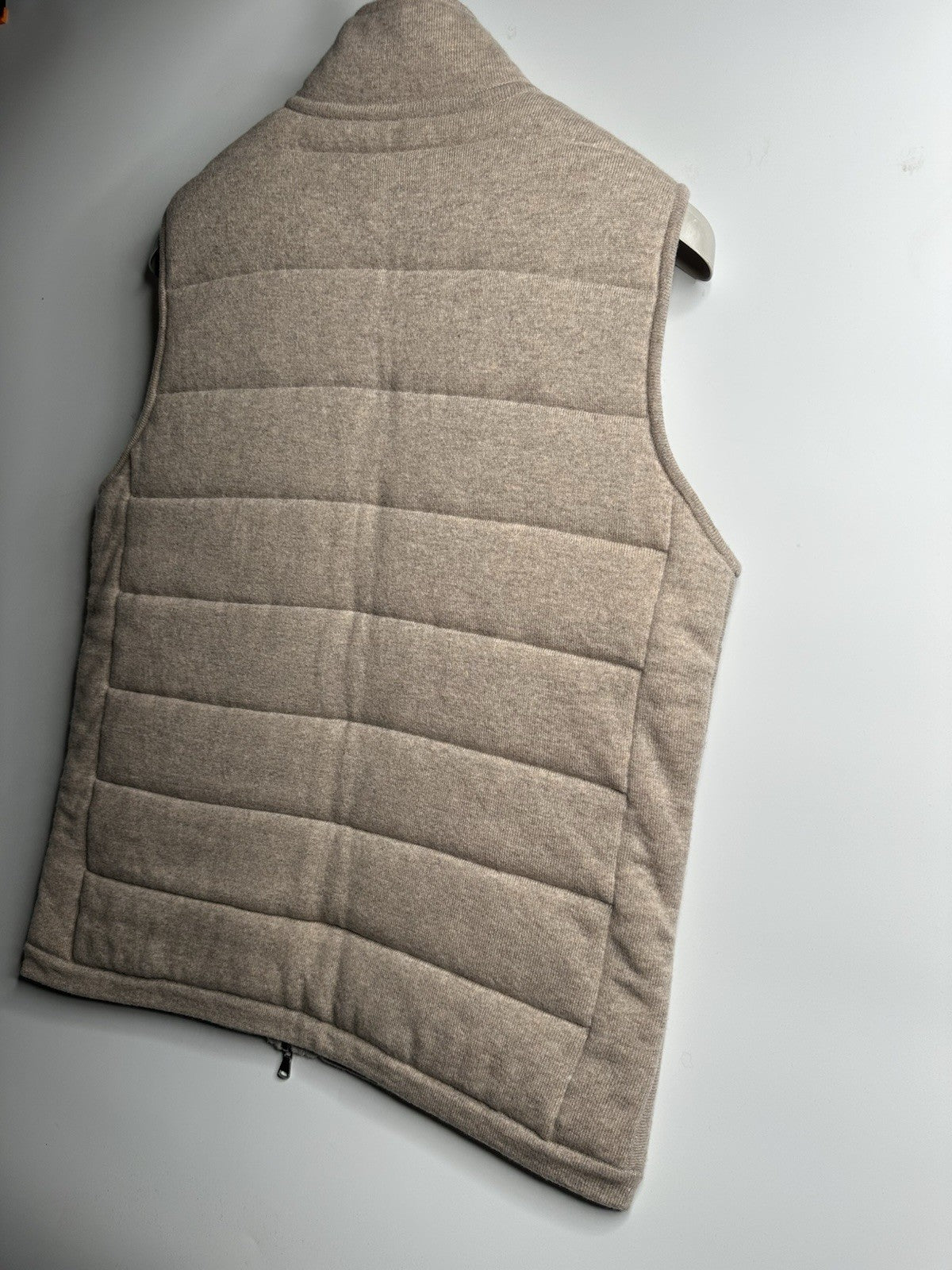N.Peal Mens Cashmere Full Zip Gilet Size Large Sand RRP £895