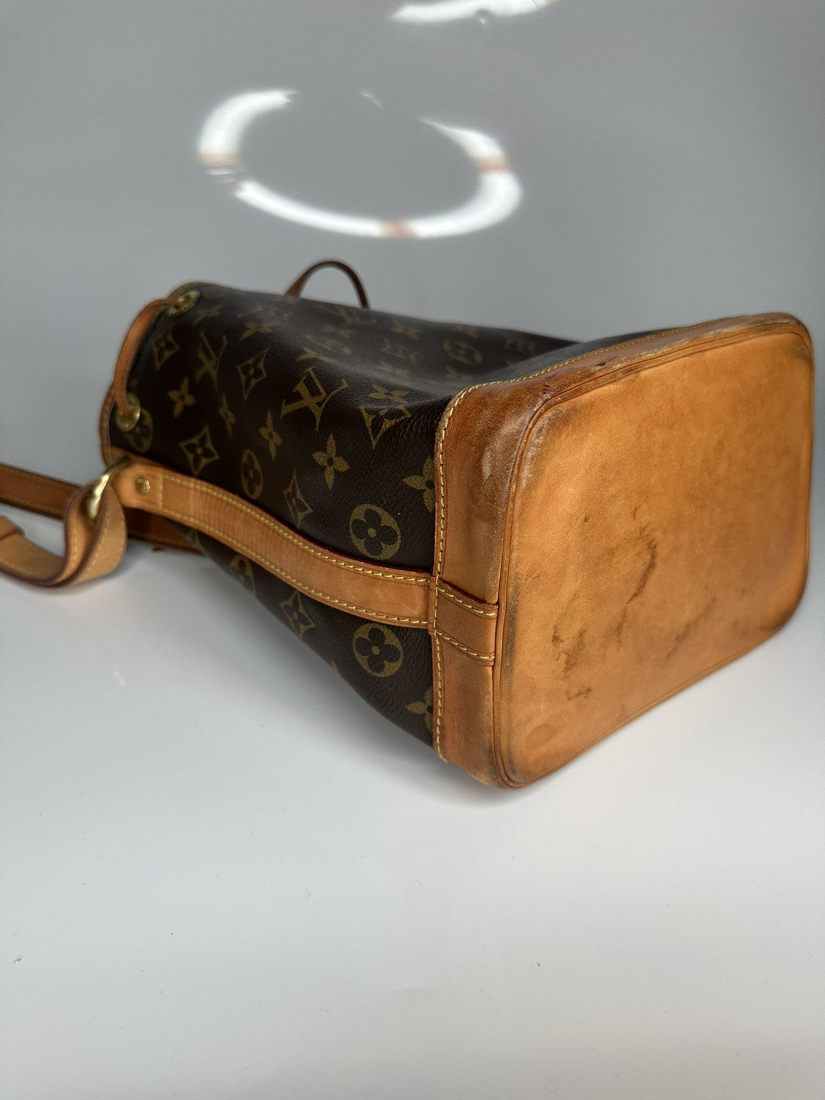 LOUIS VUITTON 2018 Noe BB Crossbody Shoulder Bag M40817 Monogram Canvas Leather