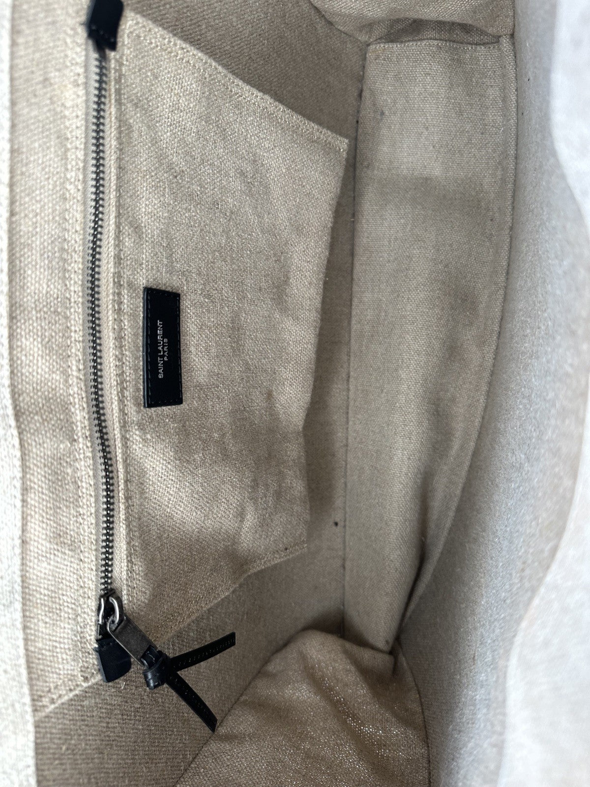 Saint Laurent Rive Gauche Tote Bag Canvas & Leather Unisex