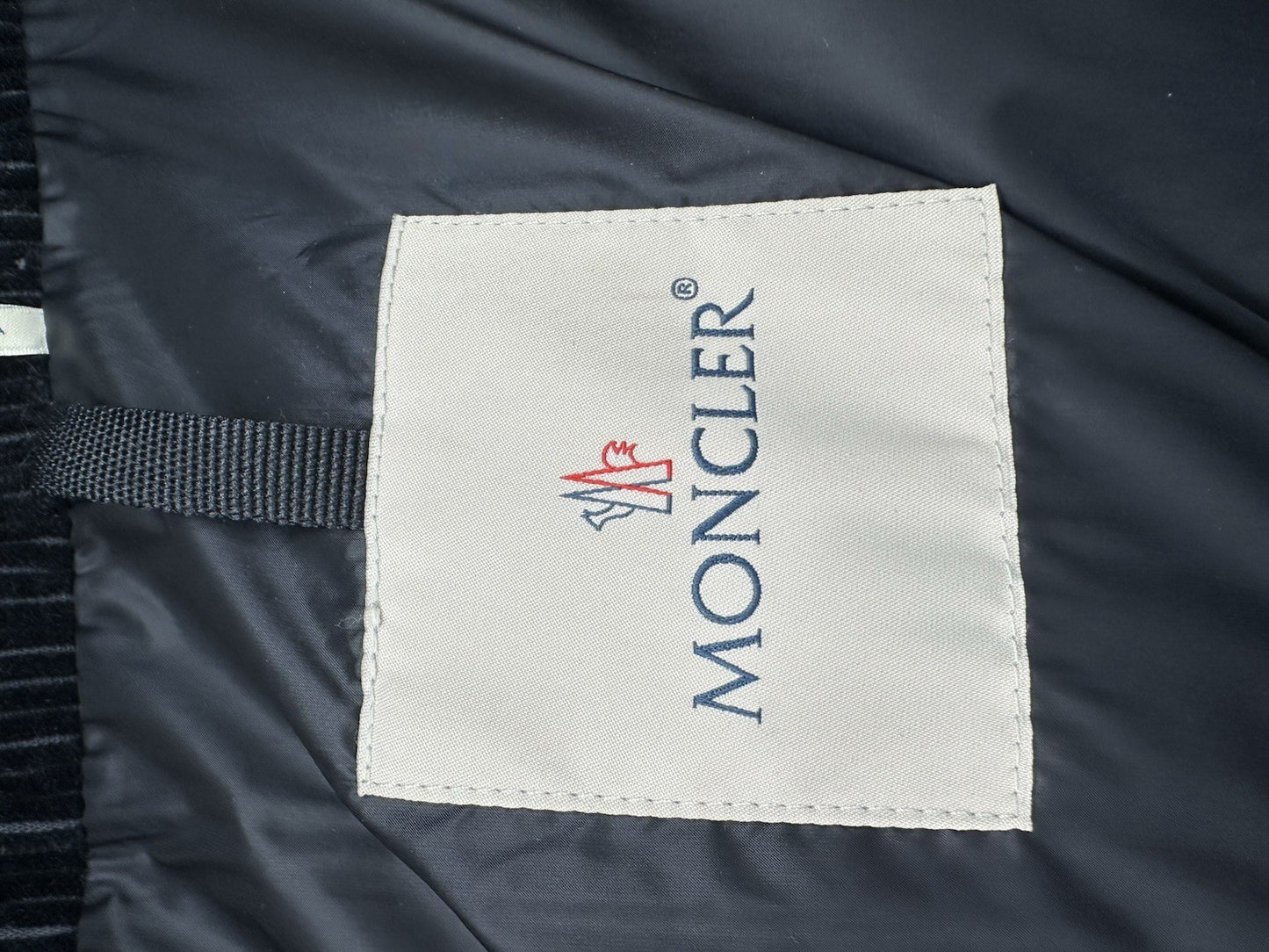 Moncler Besbre Jacket Mens Size 4 (XL) Navy Blue Corduroy