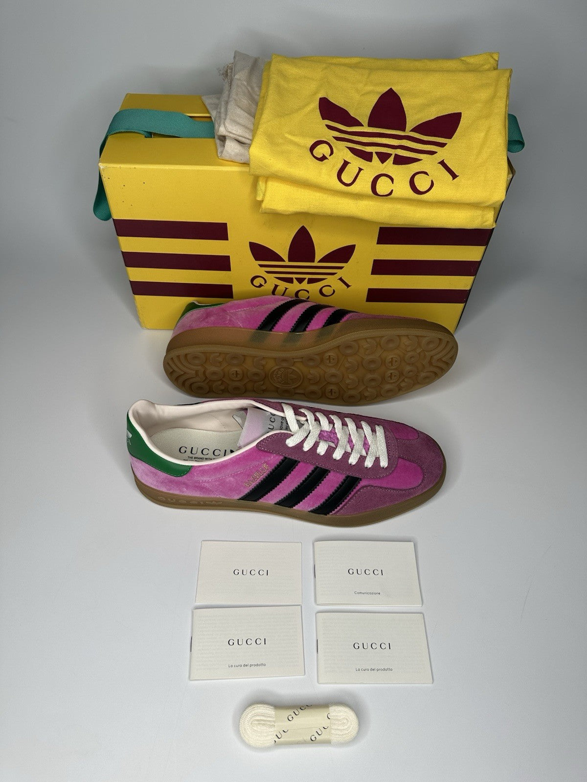 Adidas x Gucci Mens Gazelle Pink / Gum UK9.5 Deadstock