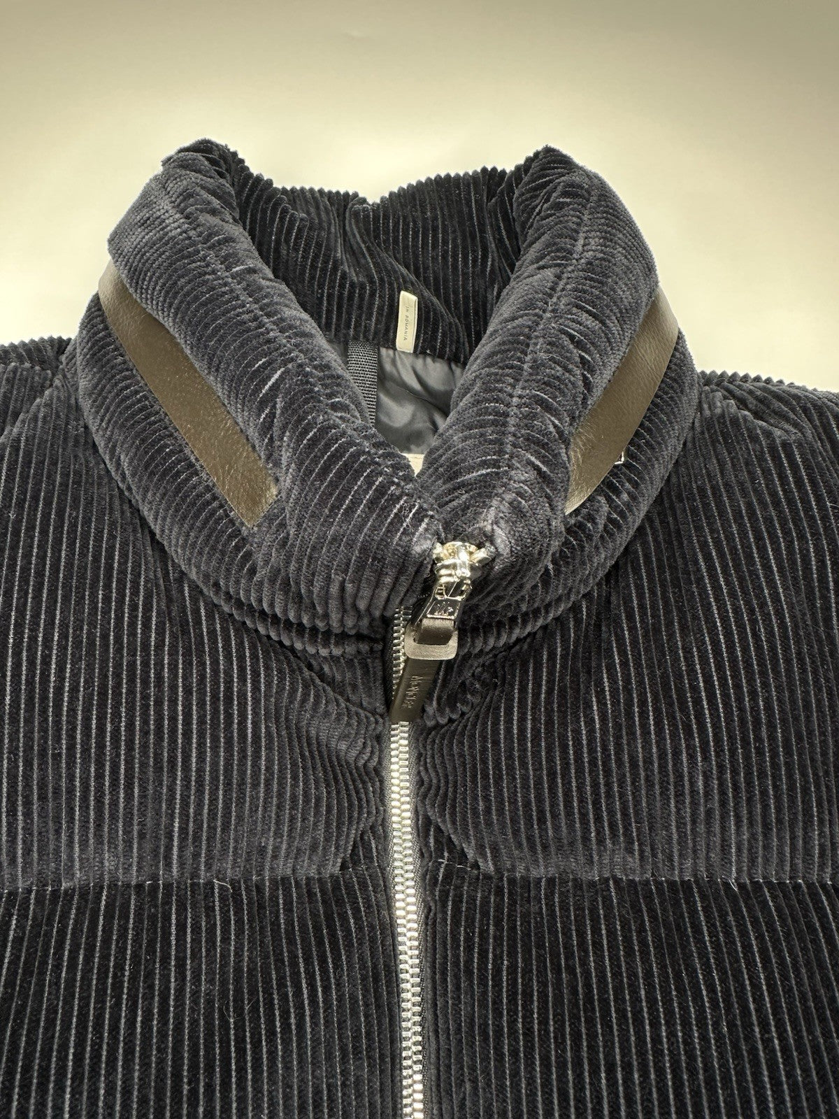 Moncler Besbre Jacket Mens Size 4 (XL) Navy Blue Corduroy