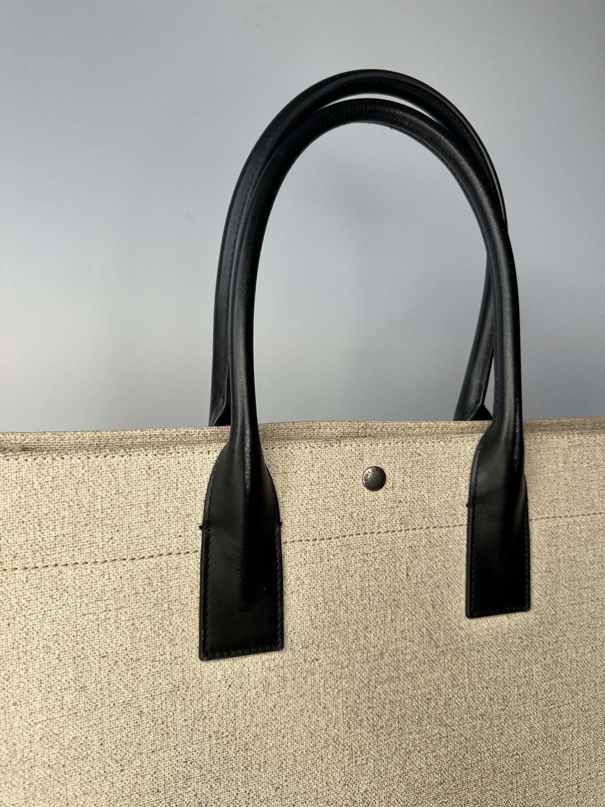 Saint Laurent Rive Gauche Tote Bag Canvas & Leather Unisex